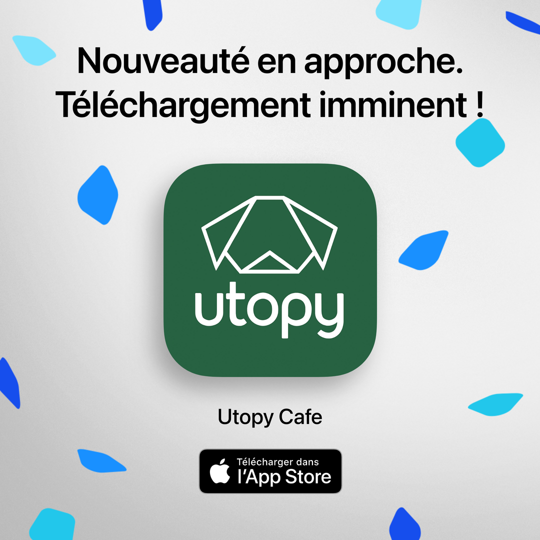 Annonce de l'application mobile UTOPY Café sur l'App Store